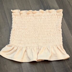 Le Lis Cream Smocked Crop Top